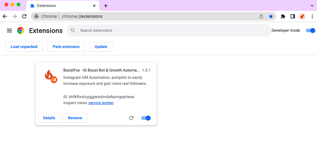 TW Boost Bot chrome extension install done